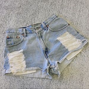 Vintage Levi’s Distressed Denim Jean Shorts